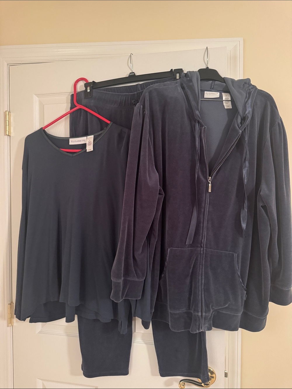 Liz Claiborne Navy Velour Hoodie Set